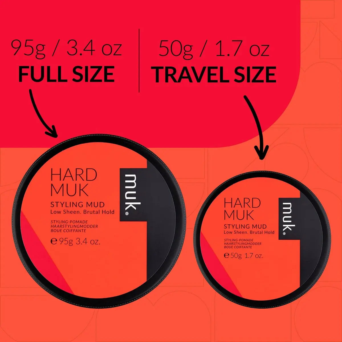 MUK. Hard Duo Hair Styling Mud - Strong Hold & Matte Finish (50g + 95g) Avelisse
