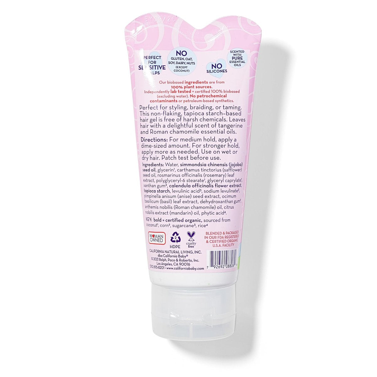 California Baby Overtired & Cranky Hair Gel for Kids - 100% Plant-Based, Medium-Hold, Hypoallergenic (2.9 oz) Avelisse