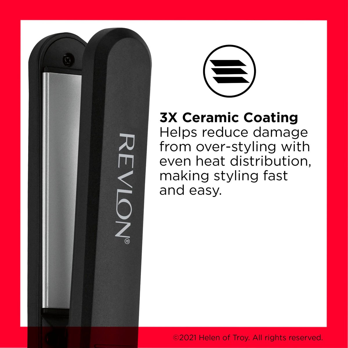 REVLON Perfect Heat Ceramic Digital Flat Iron – 1 Inch, Black Avelisse