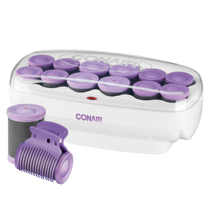 Conair Ceramic Flocked Hot Rollers for Long, Medium & Short Hair - 12 Heated Rollers (1.5" & 1.75") with Clips for Volume & Curls Avelisse