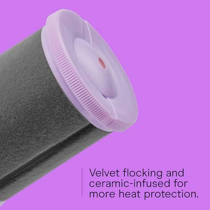 Conair Ceramic Flocked Hot Rollers for Long, Medium & Short Hair - 12 Heated Rollers (1.5" & 1.75") with Clips for Volume & Curls Avelisse