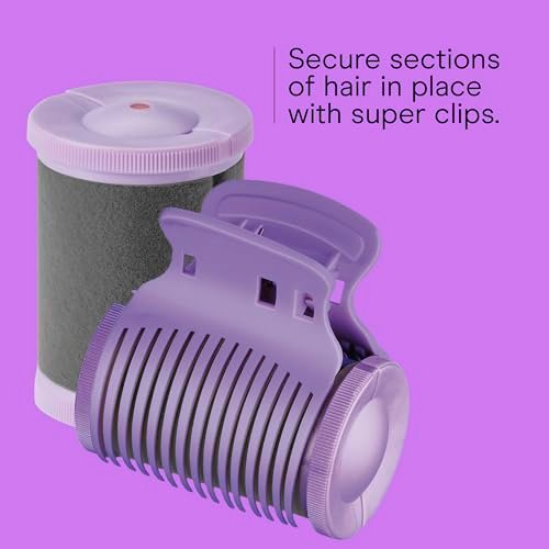 Conair Ceramic Flocked Hot Rollers for Long, Medium & Short Hair - 12 Heated Rollers (1.5" & 1.75") with Clips for Volume & Curls Avelisse