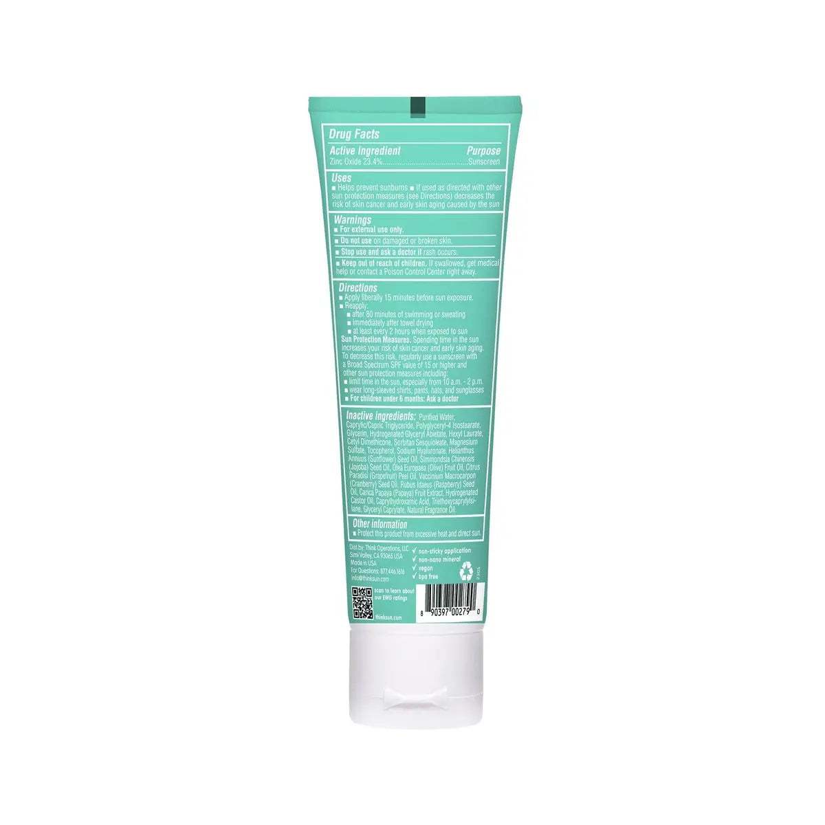 Thinkkids Safe Mineral Sunscreen SPF 50+ for Children, 3 Fl Oz, Natural, Water Resistant, Reef Safe, Broad Spectrum UVA/UVB Avelisse