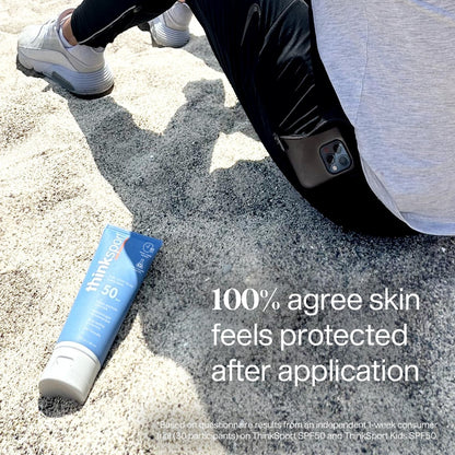Thinksport SPF 50 Mineral Sunscreen – Safe, Natural Sunscreen for Sports & Active Use – Water Resistant Sun Cream – UVA/UVB Sun Protection – Vegan, Reef Friendly Sun Lotion, 3 Fl Oz