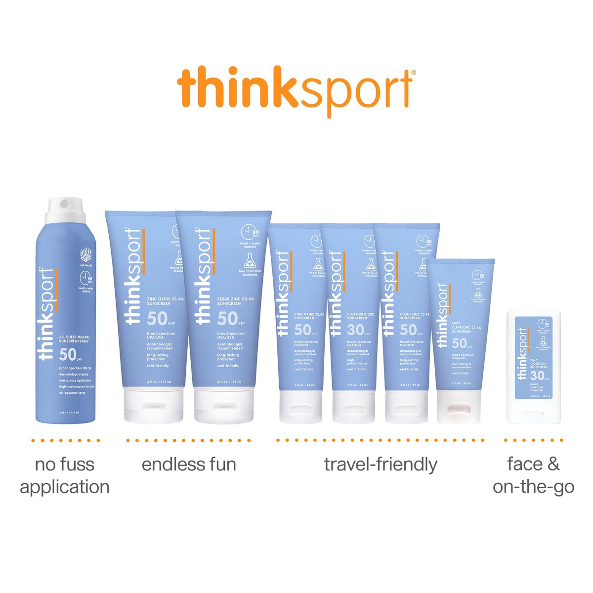 Thinksport SPF 50 Mineral Sunscreen – Safe, Natural Sunscreen for Sports & Active Use – Water Resistant Sun Cream – UVA/UVB Sun Protection – Vegan, Reef Friendly Sun Lotion, 3 Fl Oz - görsel 12