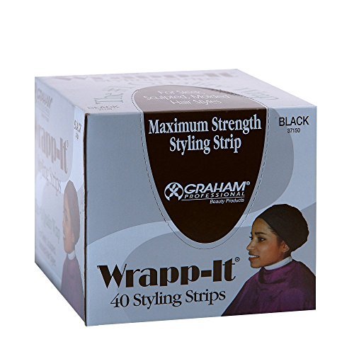 Graham Beauty Wrapp-it Styling Strips for Natural Hair Wrap and Molded Styles - 40 Black Strips - görsel 2