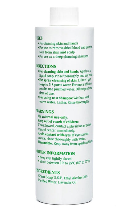 Cosco Tattoo Green Soap 16oz with Squeeze Bottle - Professional Tattoo & Piercing Cleaning Soap, Skin Prep Solution