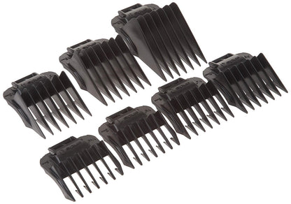 Andis 7-Piece Snap-On Comb Set for ML, GC & MBA Trimmers - Black Blade Attachments Avelisse