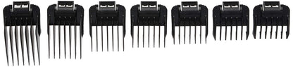 Andis 7-Piece Snap-On Comb Set for ML, GC & MBA Trimmers - Black Blade Attachments Avelisse