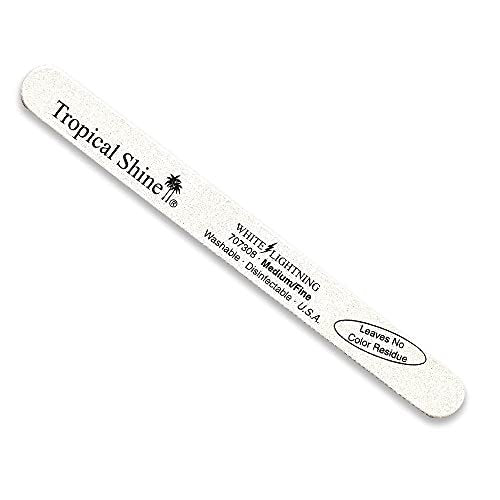 Tropical Shine White Lightning File (Medium 180/Fine 240) – Professional Emery Nail File Avelisse