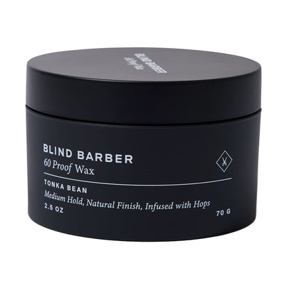 Blind Barber 60 Proof Hair Wax for Men – Water-Based, Medium Hold & Shine with Volumizing Hops Extract, Cruelty-Free, Tonka Bean Scent (2.5 oz)