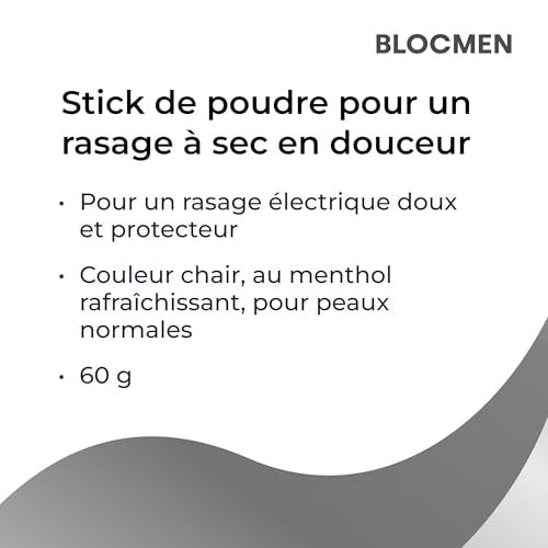 Blocmen Original Pre Shave Powder Stick - 60 g for a Smooth, Irritation-Free Shave Avelisse