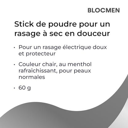 Blocmen Original Pre Shave Powder Stick - 60 g for a Smooth, Irritation-Free Shave Avelisse