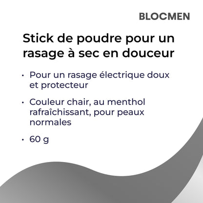Blocmen Original Pre Shave Powder Stick - 60 g for a Smooth, Irritation-Free Shave Avelisse