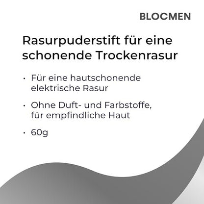 Blocmen Derma Pre Shave Powder Stick – 60g, 1 Count Avelisse