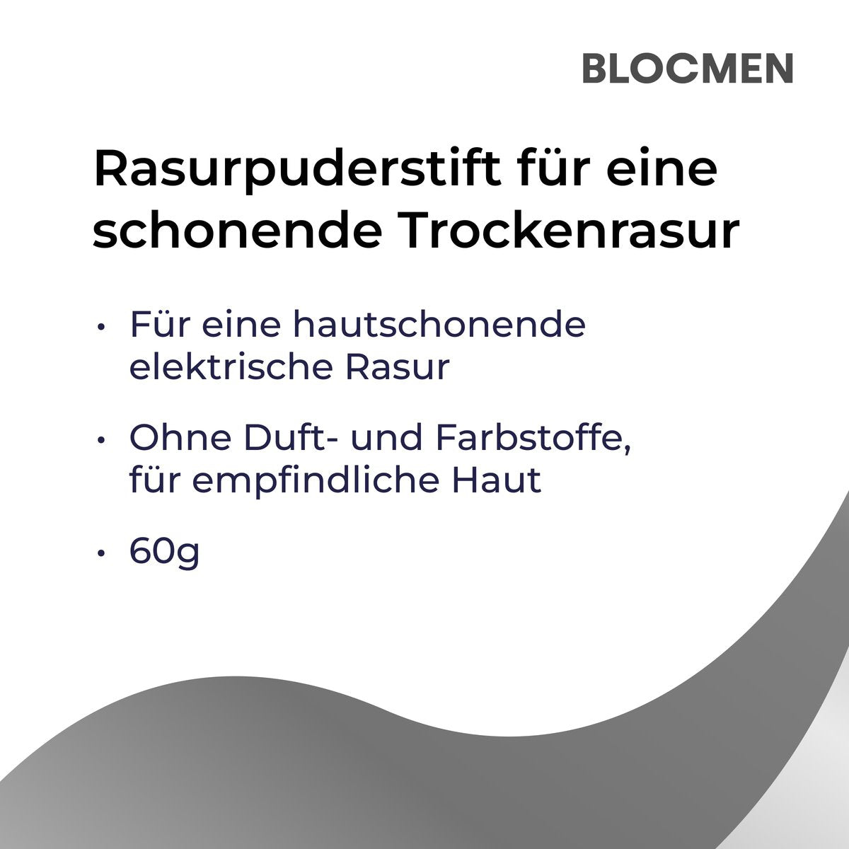 Blocmen Derma Pre Shave Powder Stick – 60g, 1 Count Avelisse