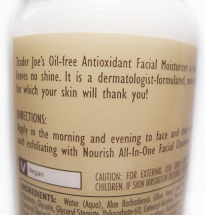 Trader Joe's Nourish Oil-Free Antioxidant Facial Moisturizer - 6 oz
