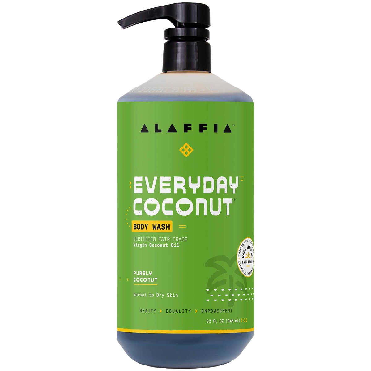 Alaffia Everyday Coconut Body Wash – Purely Coconut Gentle Skin Cleanser for Normal to Dry Skin, 32 oz - görsel 1