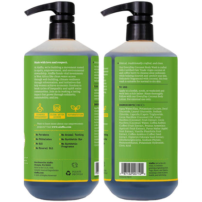 Alaffia Everyday Coconut Body Wash – Purely Coconut Gentle Skin Cleanser for Normal to Dry Skin, 32 oz
