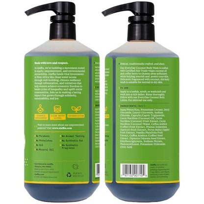Alaffia Everyday Coconut Body Wash – Purely Coconut Gentle Skin Cleanser for Normal to Dry Skin, 32 oz