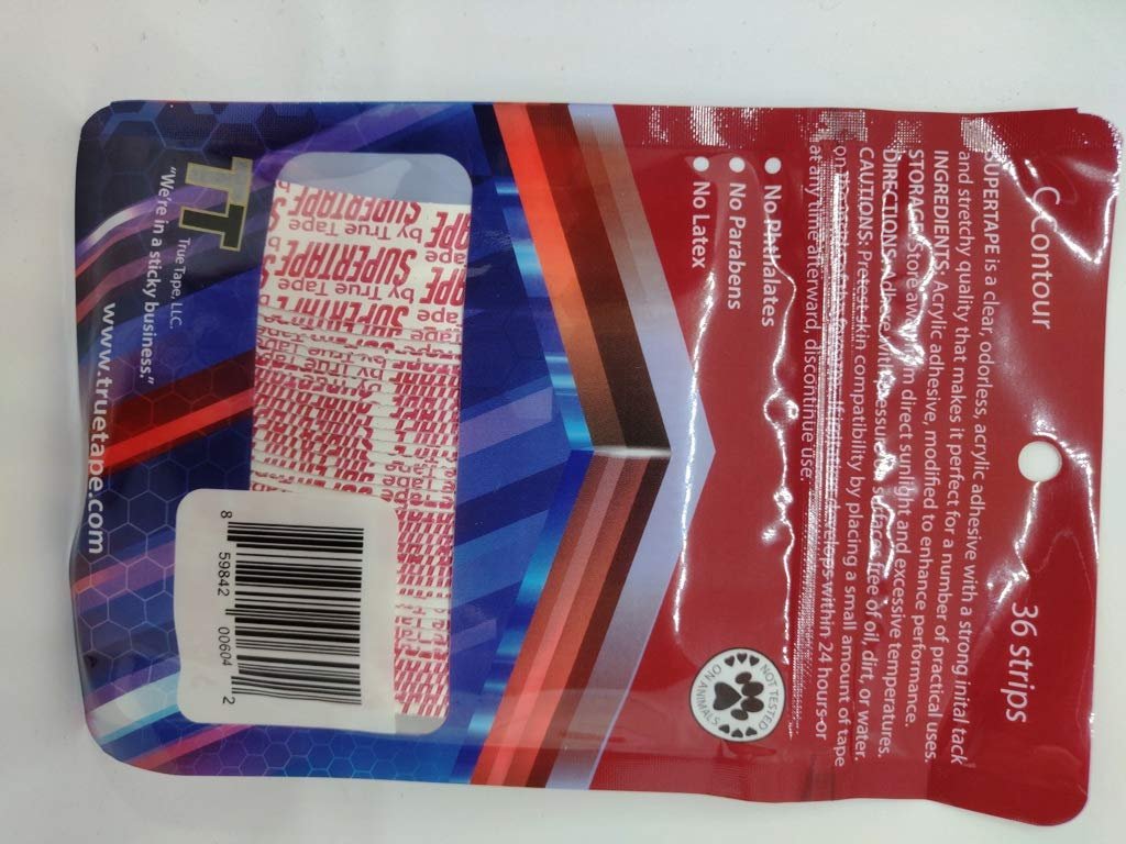 SuperTape Contour "C" Adhesive Tape - 3 Packs of 36 Pieces (108 Total) - White Vinyl Avelisse