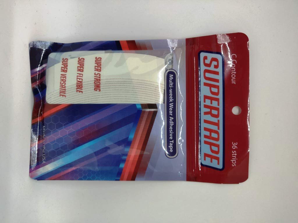 SuperTape Contour "C" Adhesive Tape - 3 Packs of 36 Pieces (108 Total) - White Vinyl Avelisse