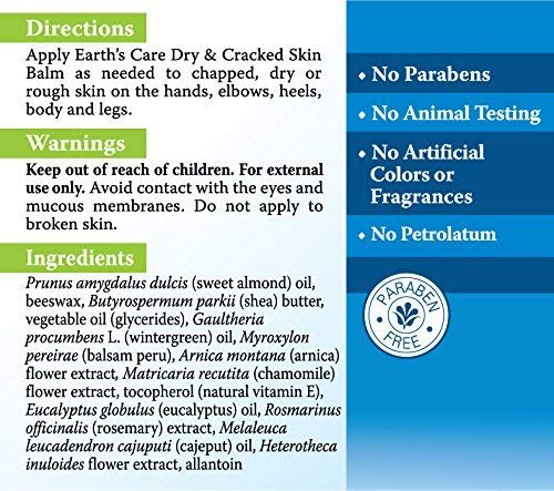Earth's Care Dry and Cracked Skin Balm - Allergy-Tested, Paraben-Free, Fragrance-Free, 2.5 oz - görsel 7