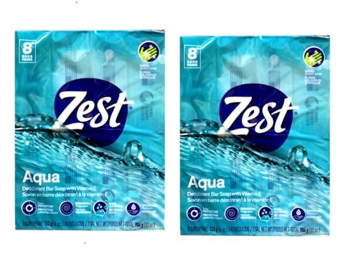 Zest Aqua Bar Soap 4 Ounce Bars, 16-Count - Refreshing Clean Avelisse