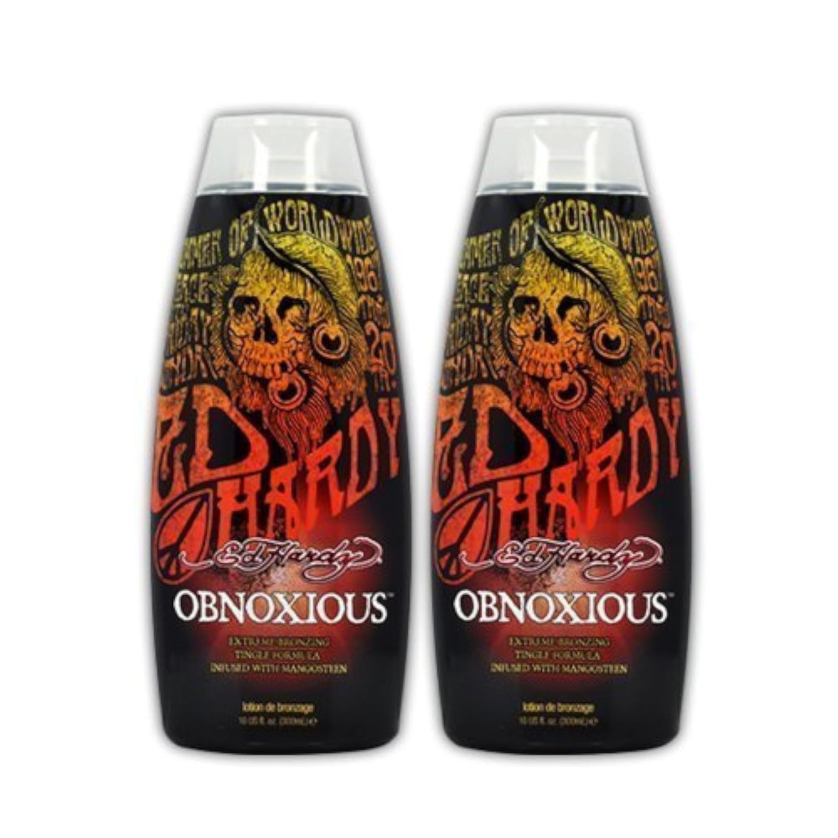 Ed Hardy Obnoxious Indoor Tanning Lotion Accelerator & Bronzer – Pack of 2 for Dark Tan Results Avelisse