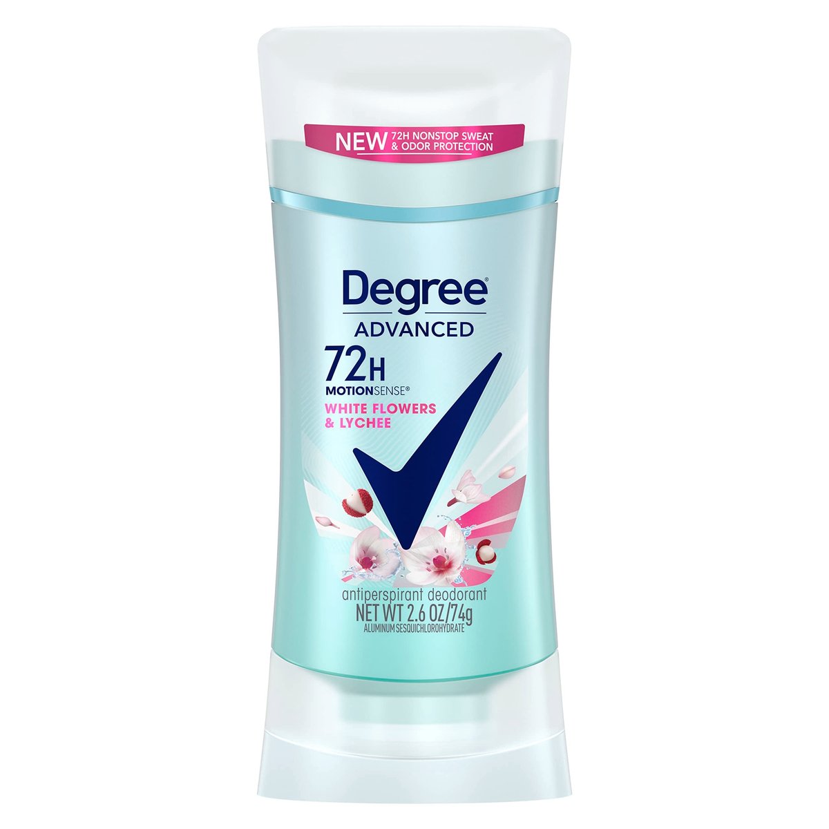 Degree Advanced Protection Antiperspirant Deodorant for Women, White Flowers & Lychee, 72-Hour Sweat & Odor Control, Body Heat Activated Technology, 2.6 oz - görsel 2