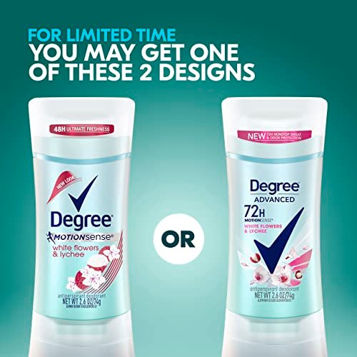 Degree Advanced Protection Antiperspirant Deodorant for Women, White Flowers & Lychee, 72-Hour Sweat & Odor Control, Body Heat Activated Technology, 2.6 oz - görsel 3