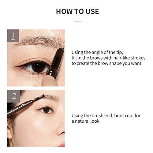 Etude House Drawing Eye Brow Pencil - Dark Brown (0.2 oz, 1 Count) - Long-Lasting Eyebrow Color for Natural-Looking Brows - görsel 6