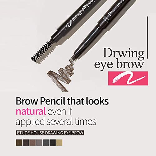 Etude House Drawing Eye Brow Pencil - Dark Brown (0.2 oz, 1 Count) - Long-Lasting Eyebrow Color for Natural-Looking Brows - görsel 7