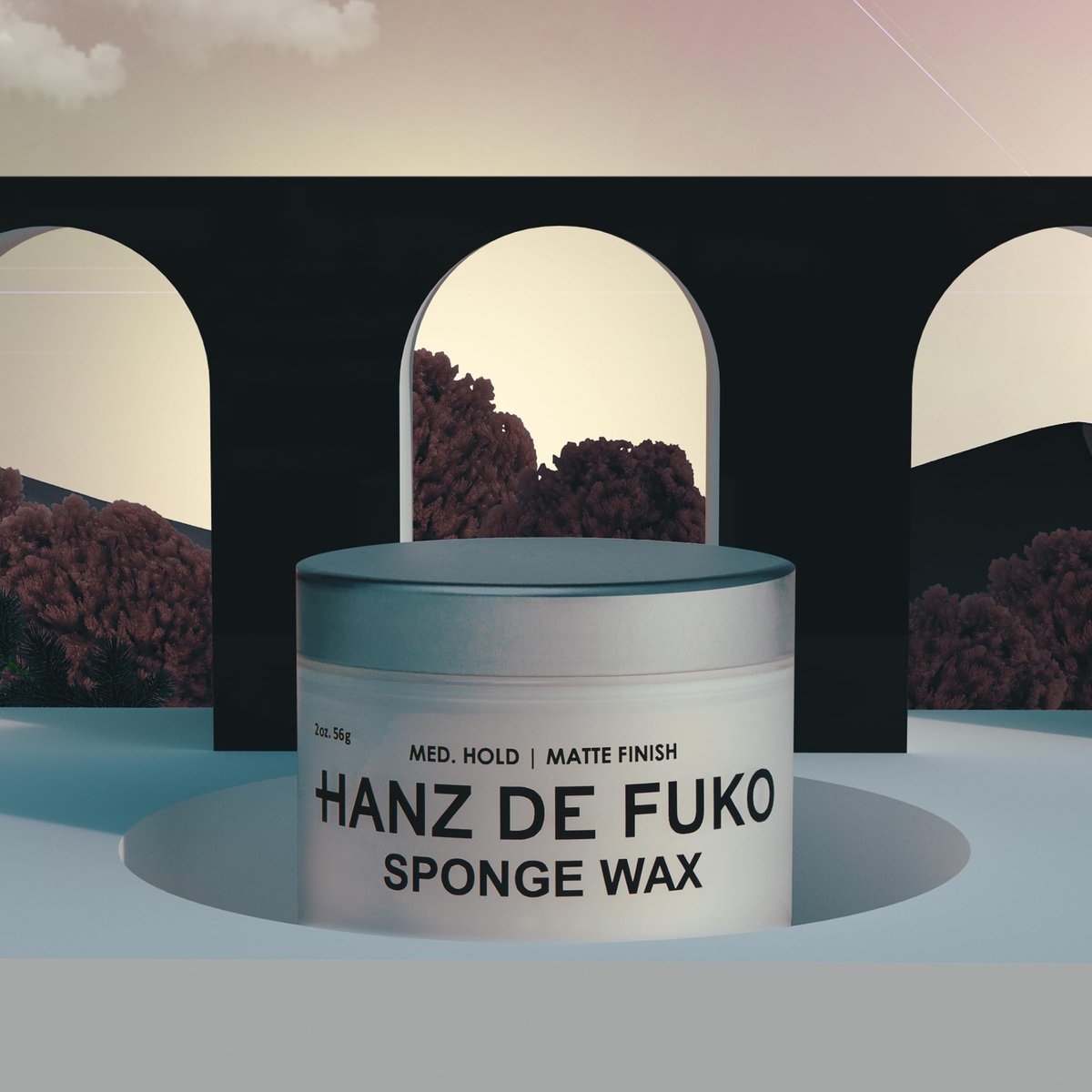 Hanz de Fuko Sponge Wax – Premium Men’s Hair Styling Wax for Medium Hold & Semi-Matte Finish – 2 oz Travel Size Avelisse