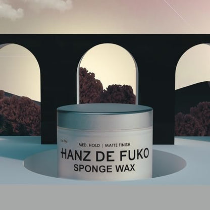 Hanz de Fuko Sponge Wax – Premium Men’s Hair Styling Wax for Medium Hold & Semi-Matte Finish – 2 oz Travel Size Avelisse