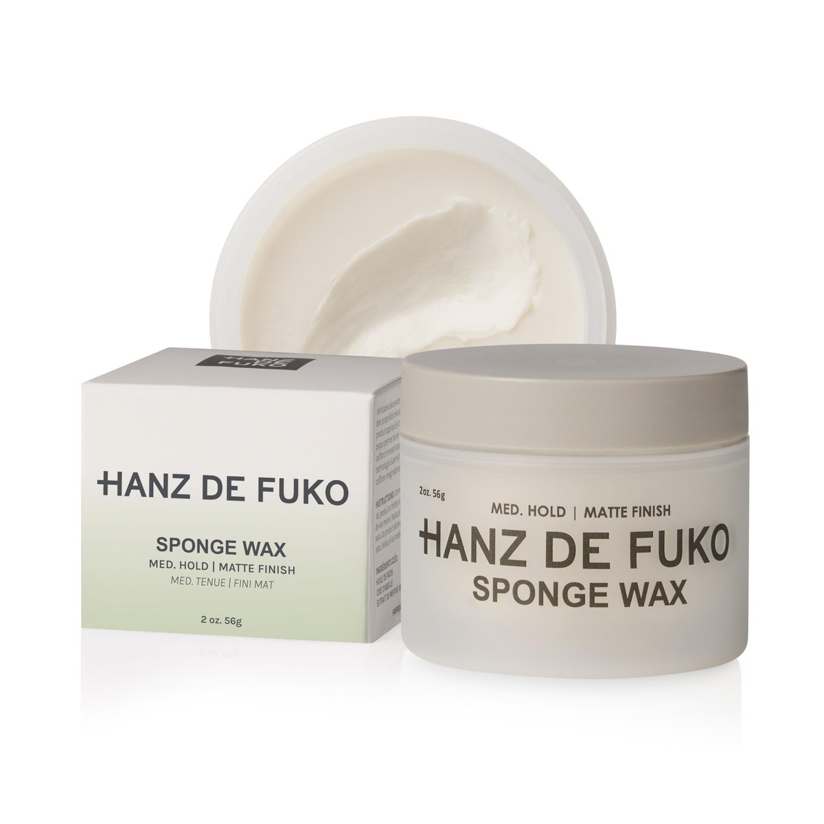 Hanz de Fuko Sponge Wax – Premium Men’s Hair Styling Wax for Medium Hold & Semi-Matte Finish – 2 oz Travel Size Avelisse