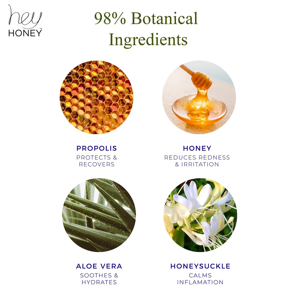 Hey Honey Skincare Relax - Instant Rosacea Relief Cream for Sensitive Skin | Calming Face Moisturizer for Facial Redness & Irritation | Dermatologist Tested, Oil-Free with Honey & Propolis | 2.2 Oz Avelisse