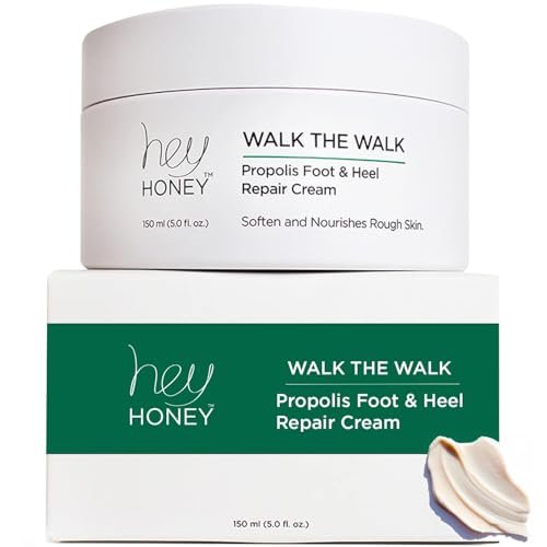 Hey Honey Walk the Walk Propolis Foot & Heel Cream – 72-Hour Hydration for Dry, Cracked Feet with Honey, Urea & Odor Control (5 oz) Avelisse