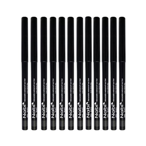 Nabi Retractable Waterproof Eyeliner Pencil – 12-Pack Smudge-Proof, Long-Lasting & Hypoallergenic Professional Makeup Eyeliner for Sensitive Eyes - görsel 6