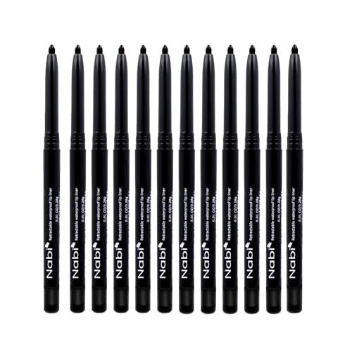 Nabi Retractable Waterproof Eyeliner Pencil – 12-Pack Smudge-Proof, Long-Lasting & Hypoallergenic Professional Makeup Eyeliner for Sensitive Eyes - görsel 4