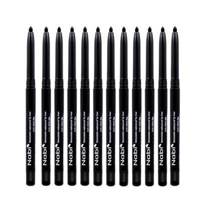 Nabi Retractable Waterproof Eyeliner Pencil – 12-Pack Smudge-Proof, Long-Lasting & Hypoallergenic Professional Makeup Eyeliner for Sensitive Eyes