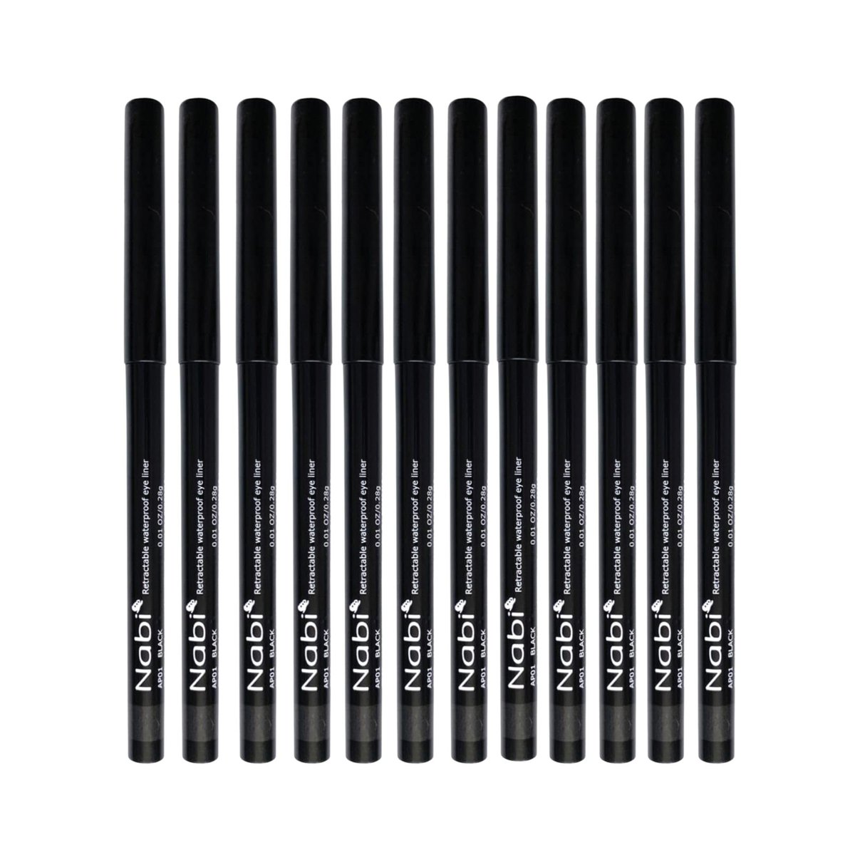 Nabi Retractable Waterproof Eyeliner Pencil – 12-Pack Smudge-Proof, Long-Lasting & Hypoallergenic Professional Makeup Eyeliner for Sensitive Eyes - görsel 5