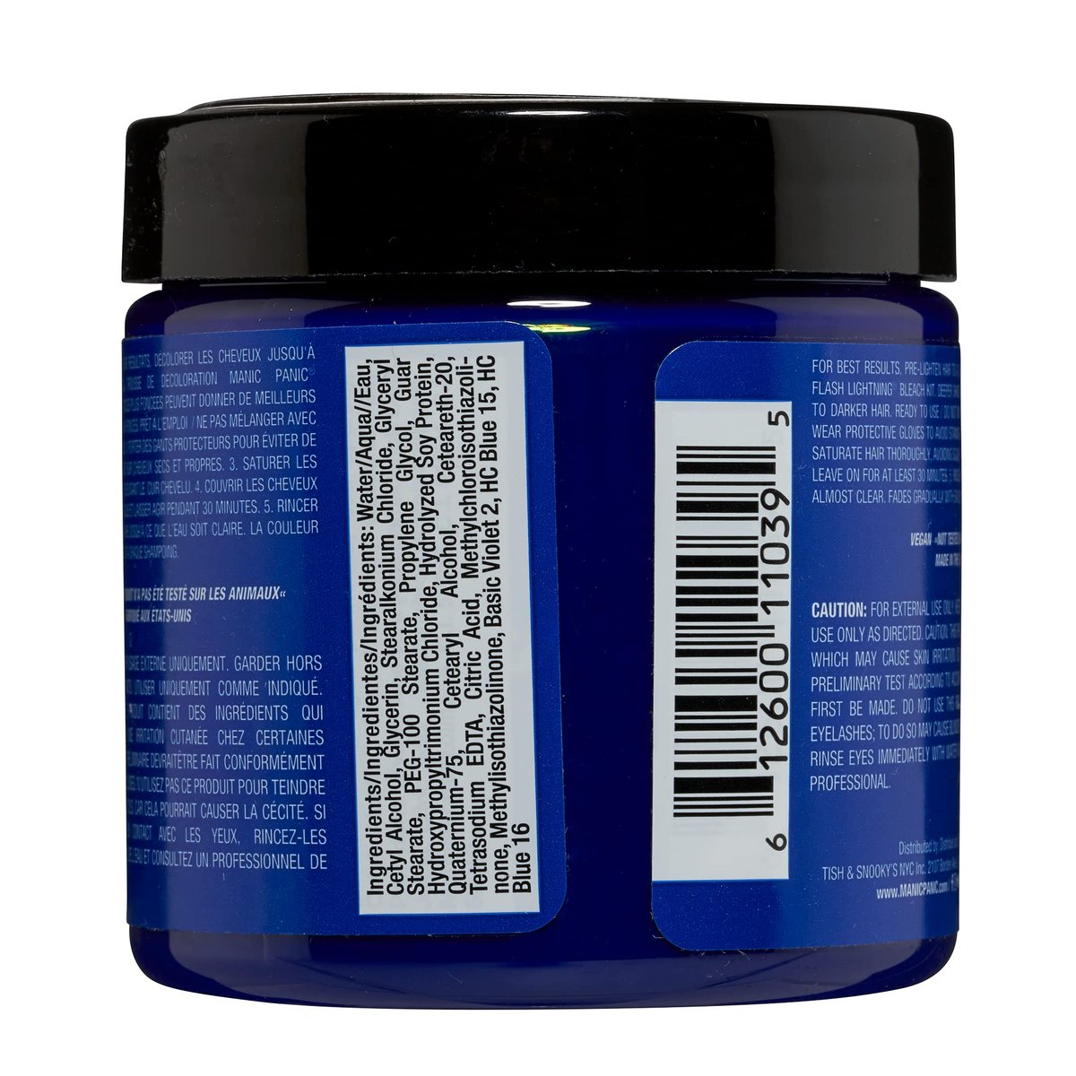 MANIC PANIC Classic Rockabilly Blue Semi Permanent Hair Color - True Neutral Blue Hair Dye for Women & Men, Vegan & Cruelty-Free (4 oz) Avelisse