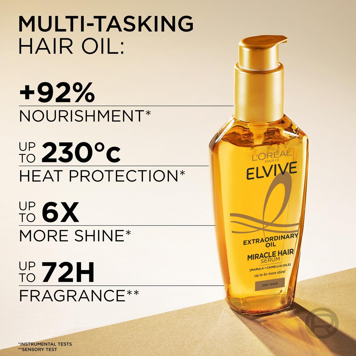L'Oréal Paris Elvive Extraordinary Oil Miracle Hair Serum, Intense Nourishment, Up to 6x More Shine, Heat Protection up to 230°C, for All Hair Types, 100ml Avelisse
