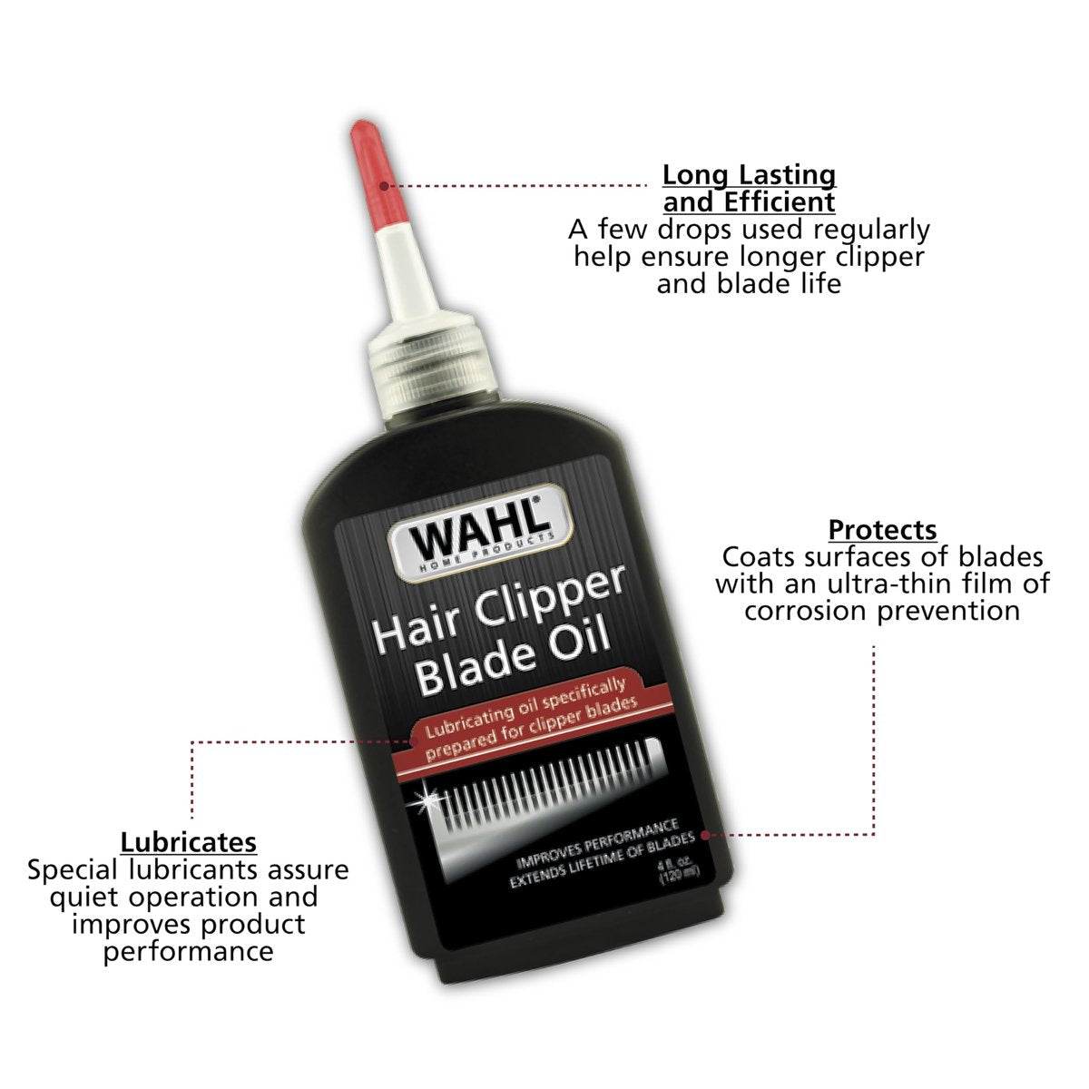 Wahl Premium Hair Clipper Blade Lubricating Oil – 4 Fl Oz – Model 3310-300A - görsel 5