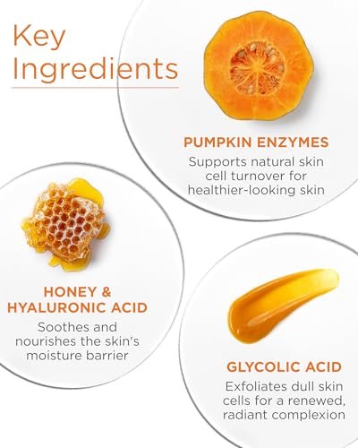 Andalou Naturals Pumpkin Honey Glycolic Mask – Exfoliating Face Mask with Glycolic Acid & Vitamin C for Radiant Glow (1.7 fl oz)