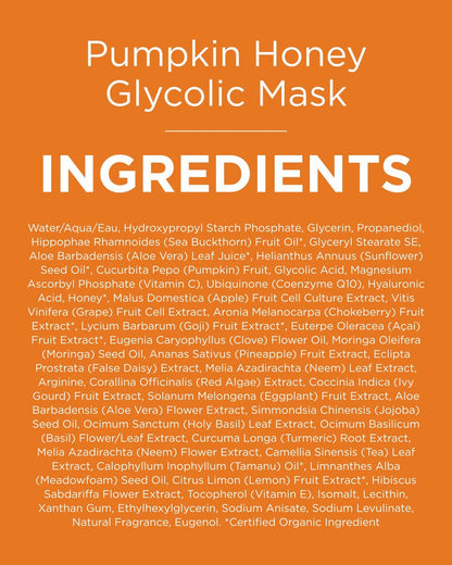 Andalou Naturals Pumpkin Honey Glycolic Mask – Exfoliating Face Mask with Glycolic Acid & Vitamin C for Radiant Glow (1.7 fl oz)
