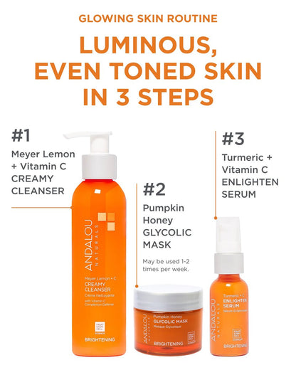 Andalou Naturals Pumpkin Honey Glycolic Mask – Exfoliating Face Mask with Glycolic Acid & Vitamin C for Radiant Glow (1.7 fl oz)