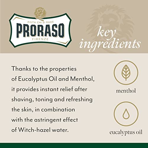 Proraso Refreshing After Shave Lotion – Eucalyptus & Menthol Splash for Men, 3.4 oz Avelisse