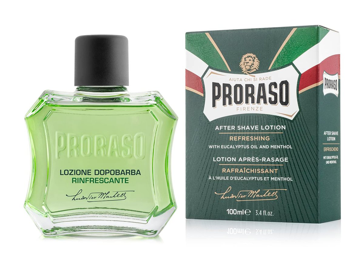 Proraso Refreshing After Shave Lotion – Eucalyptus & Menthol Splash for Men, 3.4 oz Avelisse